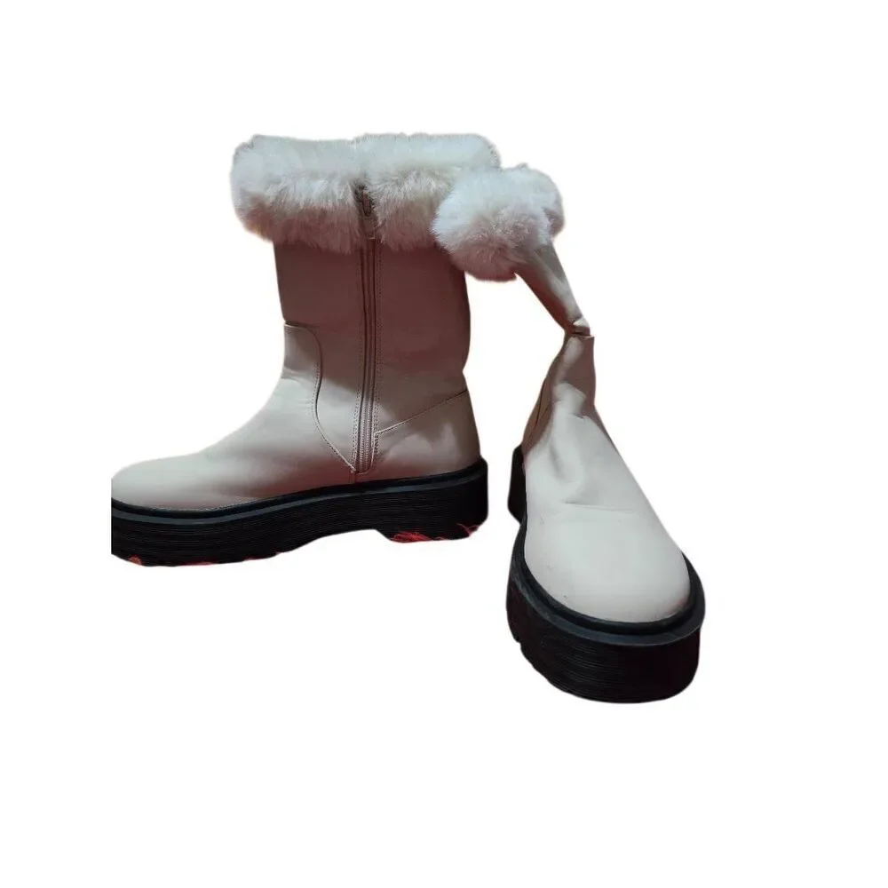 Nasty Gal Light Tan Faux Fur Lined Boots